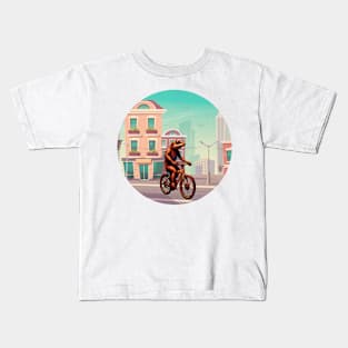 Adorable Lizard On A Bike Ride Kids T-Shirt